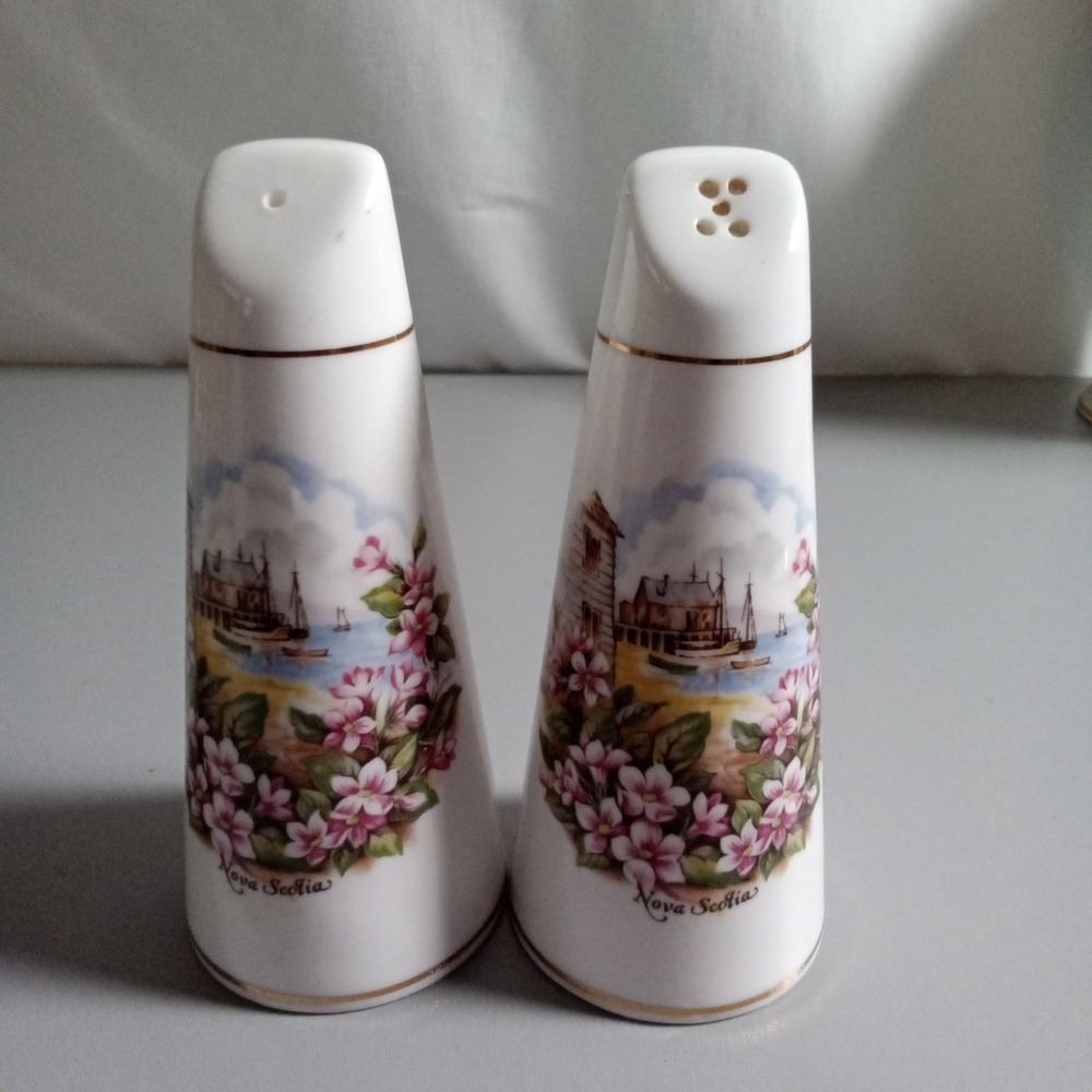 Hayward and Warwick Nova Scotia Bone China Salt and Pepper Shakers England